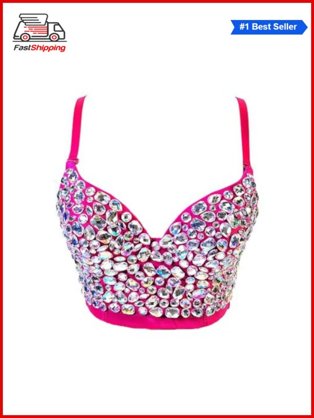 Lace Mesh Rhinestone Bra Push Up Corset Crop Top Detachable Straps